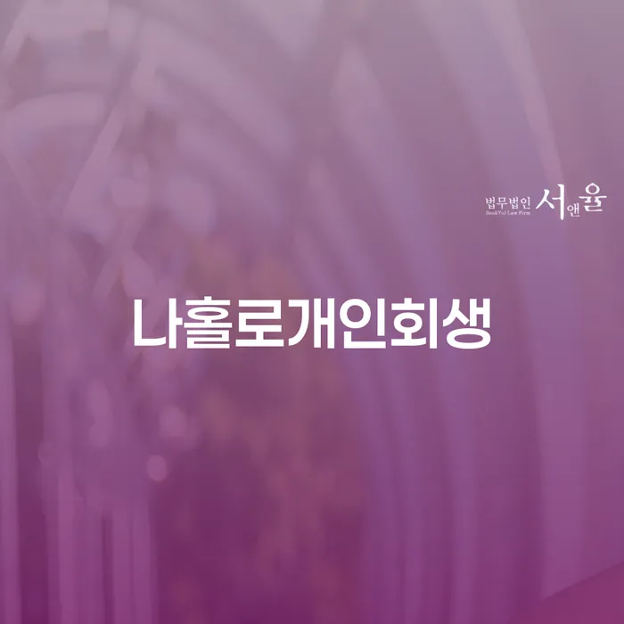 나홀로개인회생 대출 받은 돈채무조정 알아봐야 할 사항