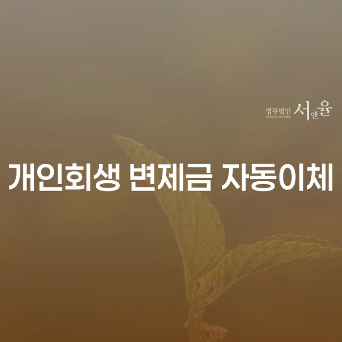 개인회생 변제금 자동이체, 은행에서 출금이 될까요?